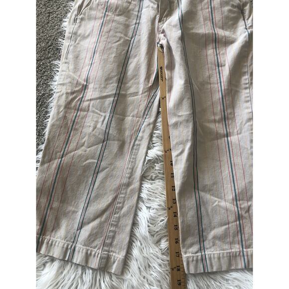 Vintage Fossil Jean Stripe Capri Size 2. Y2K. Flap Pockets Rear. PP - Picture 2 of 8